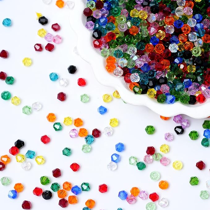 1000PCS Bicone Crystal Beads 4mm Glass Faceted Spacer Beads Bulk by Kalumy