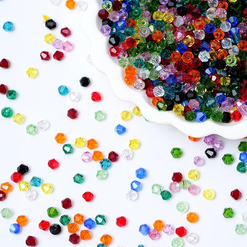 1000PCS Bicone Crystal Beads 4mm Glass Faceted Spacer Beads Bulk by Kalumy