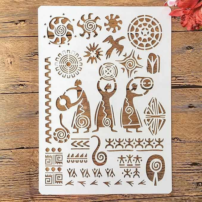 TIAMECH A4 Reusable Ancient Man Stencil by TIAMECH