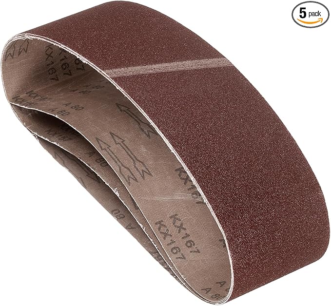 5 Pcs Sanding Belts 6 x 48 Inch 80 Grit Aluminum Oxide Abrasive Sandpaper for Belt Sander Metal Grinding Wood Working Weld Rust Removal