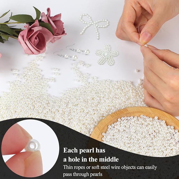 Phinus 6000 Pcs 4mm Pearl Beads - Image 3