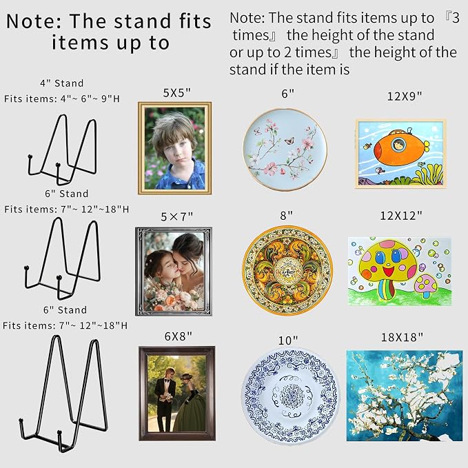 3 Pack 6" Metal Square Plate Stands - Image 7