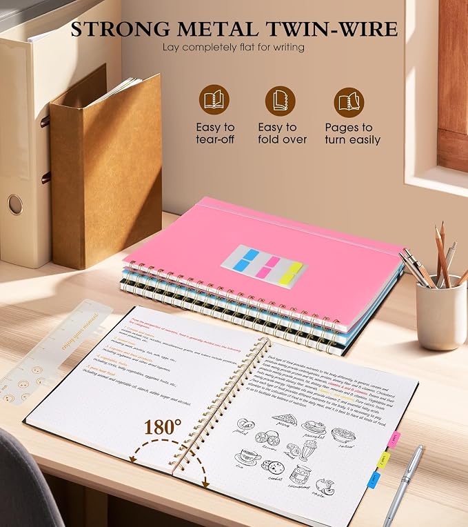 Dotted Notebook, Spiral Notebook Journal 8.5” x 11”, A4 Large Dot Grid Notebooks - Image 6