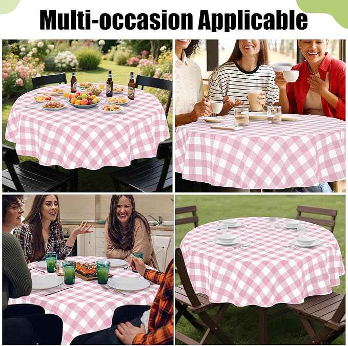 Smiry Plastic Table Cloth, Waterproof Vinyl Tablecloth - Image 6