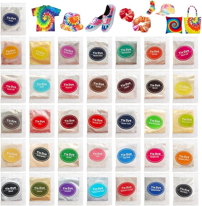 36 Colors Tie Dye Powder, Rainbow Tie Fabric Dye Powder by yesogreat