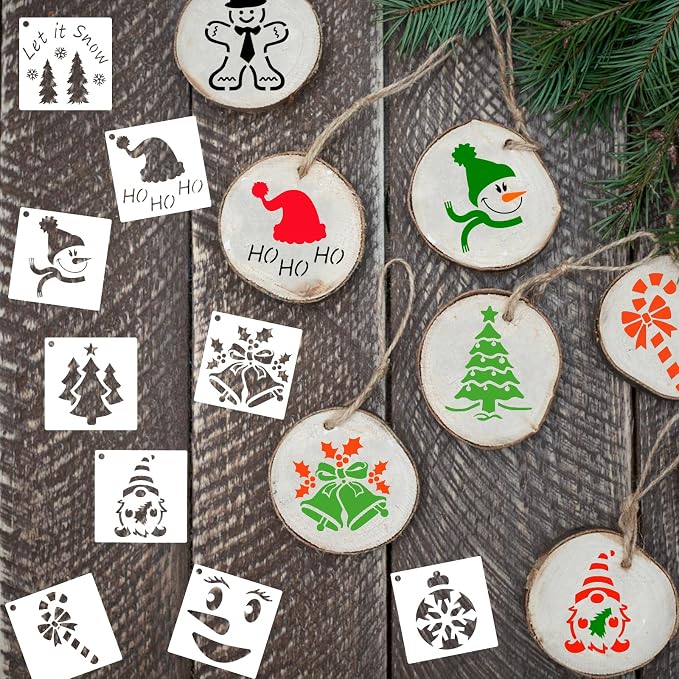 80 Pcs 3 x 3 Inch Christmas Stencils - Image 6