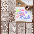 Yazhiji 8PCS Large Stencils for Geometric Painting, Reusable Geometric Painting by Yazhiji