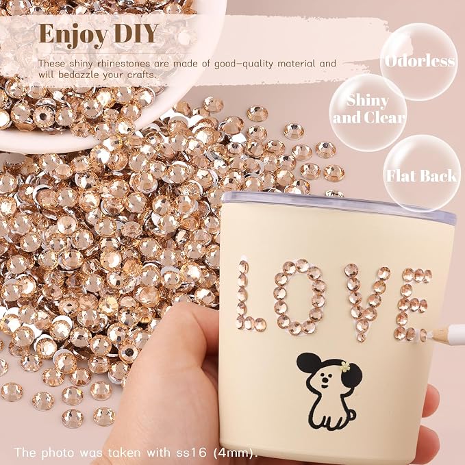 1500PCS 6mm Resin Rhinestones Bulk - Image 4