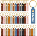 Wavyknot 200 Pcs PU Leather Keychain Blanks Bulk Laser Engraving Blanks by Wavyknot