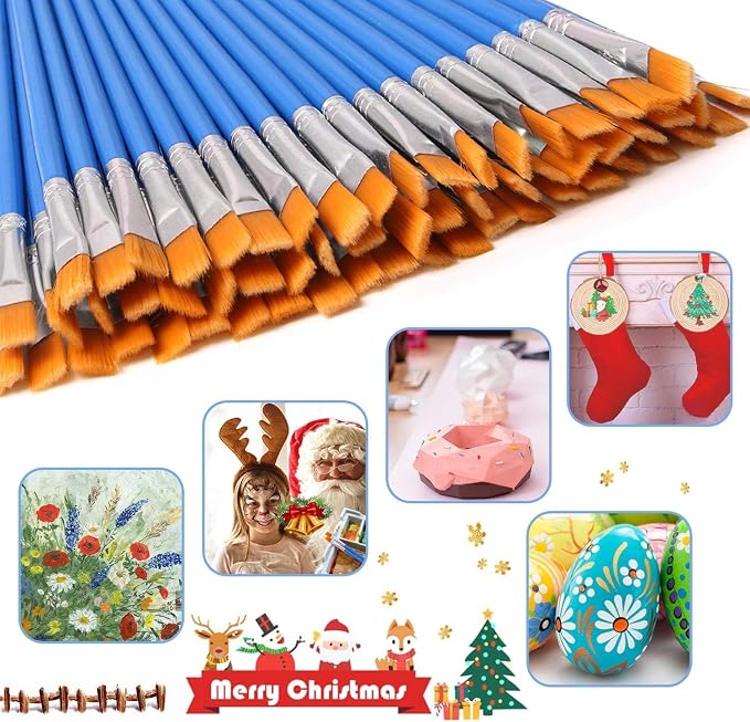 UPINS 30 Pcs Flat Paint Brushes, Small Brush Bulk - Image 6