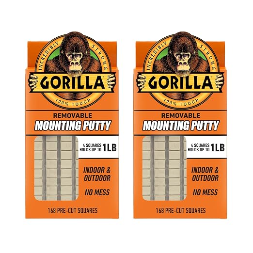 Gorilla Removable Mounting Putty Reusable & Repositionable Adhesive 168 Count by Gorilla