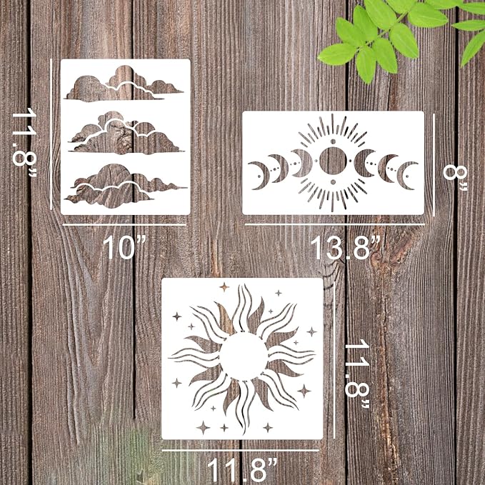 Moon Stencils for Painting Star Stencil Reusable Sun Clouds Stencils for - Image 2