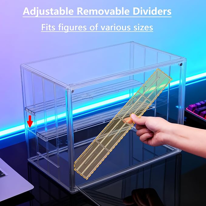 Acrylic Display Case for Collectibles, 4 Layer Adjustable Clear Figure Display - Image 7