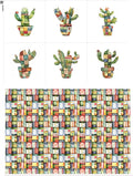 Patchwork Cactus Cotton Fabric Panel – Six 10×10 inch Designs + Bonus 29.5×19.6 by FabricsTown
