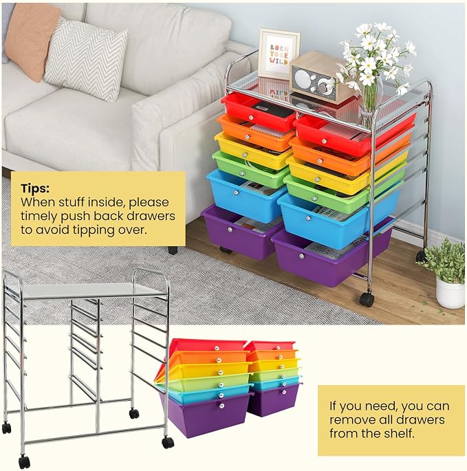 BECOMFORT 12-Drawer Rolling Cart - Image 4