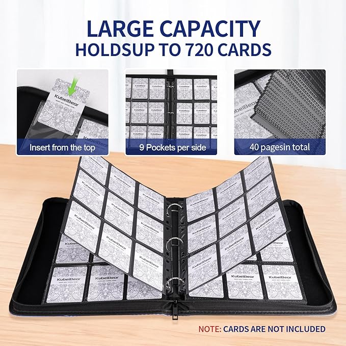 Card Binder – 720 Capacity, Zippered Trading Card Holder - Image 2