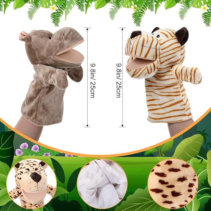 RoundFunny 4 Pcs Hand Puppet Animal - Image 2