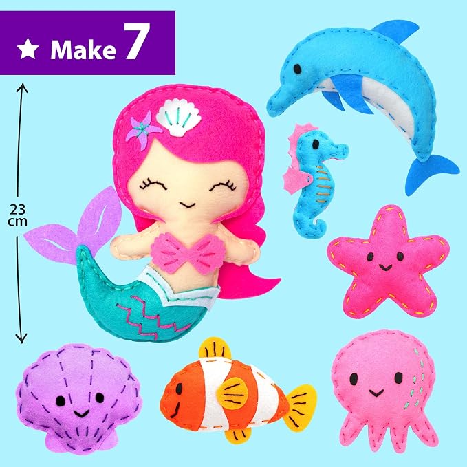 KRAFUN Mermaid Sea Animals Sewing Kit - Image 3