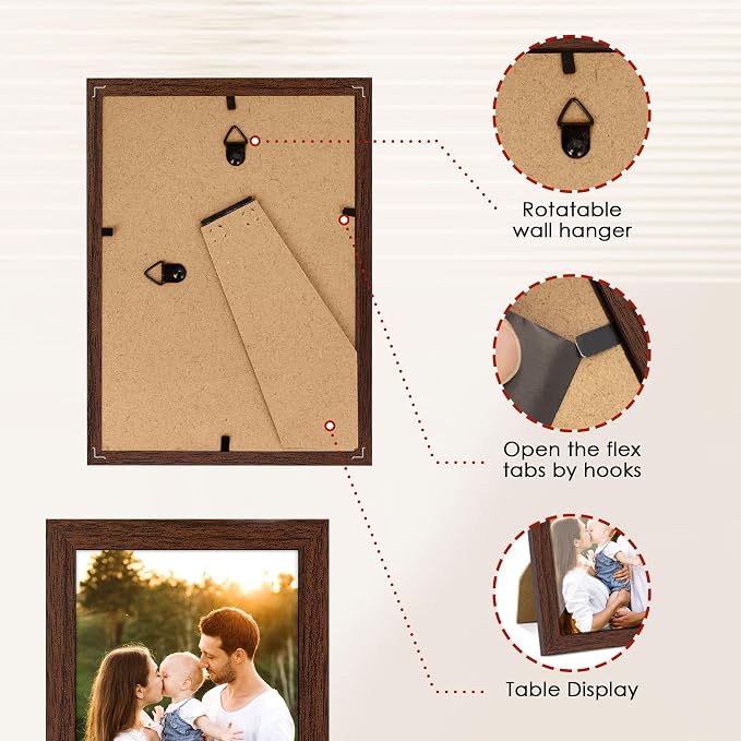 FIXSMITH 4x6 Picture Frame Set of 2, Photo Frame 4x6 - Image 5