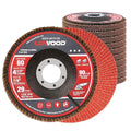 10 Pack Ceramic Flap Discs 4-1/2" x 7/8" Arbor for Angle Grinder, 80 Grit Type 29