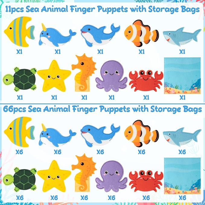 COcnny Sea Animal Finger Puppets - Image 3
