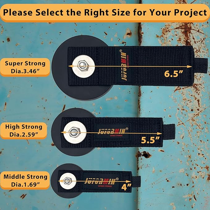 Heavy Duty Magnetic Hook, Magnetic Tool Holder, Magnetic Garage Hooks, Extension Cord Strap for Cable, Rope, Wire Storage in Garage,Workshop,RV,Pick-up(Dia.1.69" Magnet * 4Pcs)