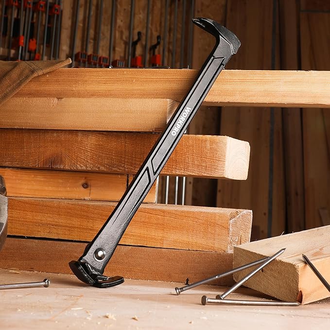 WORKPRO 13" Nail Puller, Cats Paw Pry Bar, Nail Remover Tool with Cats Paw and Rocking Nail Puller, Crowbar for Home Remodeling, Professional Carpentry, Woodworking Projects