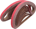 1/2 X 18 Inch Sanding Belts 80 Grit, 1/2x18 Inch Ceramic Sanding Belt for Belt Sander, Metal Finishing, Rust Removal, Woodworking, 20 Pcs