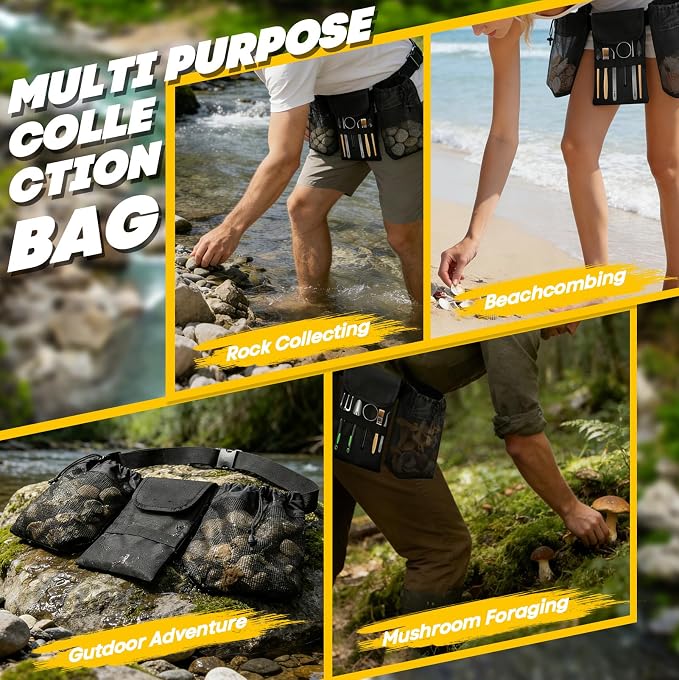 Rock Collecting Bag, Adjustable Rock Waist Bags - Image 2
