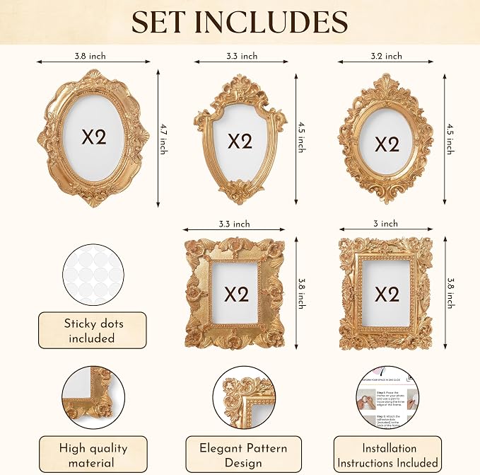 97 Decor Small Gold Picture Frames Set - Image 2