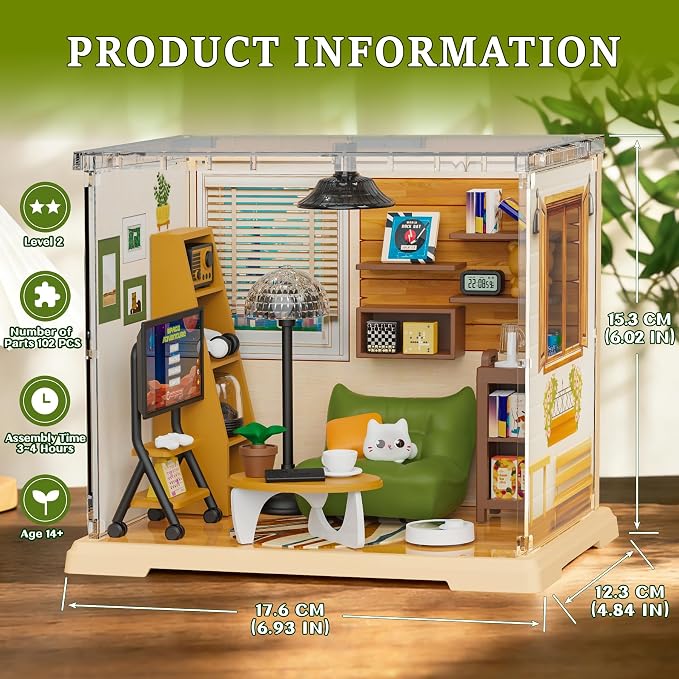 DIY Miniature Living Room Dollhouse Kit - Image 5