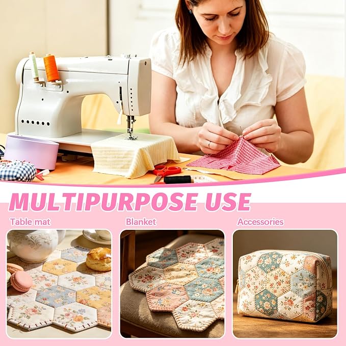 1000 PCS 1.5" White Hexagon Piecing Paper Templates, Quilting Templates - Image 5