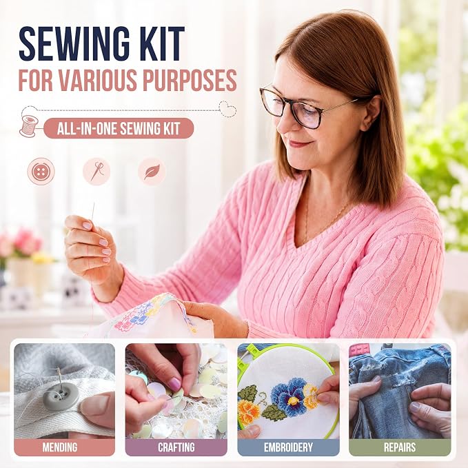 Coquimbo Sewing Kit Mini, Dorm Room Essentials, Portable Needle and Thread Kit - Image 4