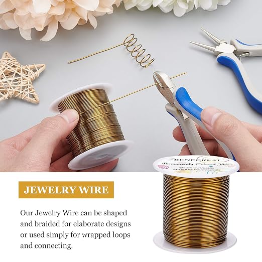 BENECREAT 18 Gauge 32 Yards Jewelry Beading Wire Tarnish Resistant Copper Wire - Image 4