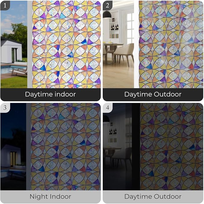 ADD.HERES Window Privacy Film, Stained Glass Decorative Static Cling, Removable - Image 5