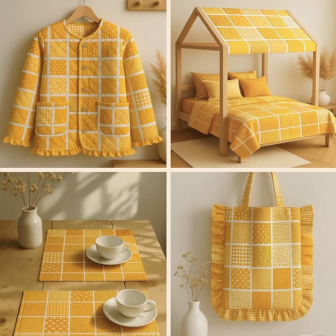 Cotton Satin Patchwork Fabric Panel – 35 Designs, 20×20 cm Squares, Single - Image 9