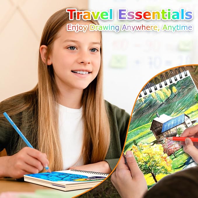 3-Pack 50 Sheets 9" x 12" Journal Kit, Spiral Bound Art Diary, Bulk School - Image 5