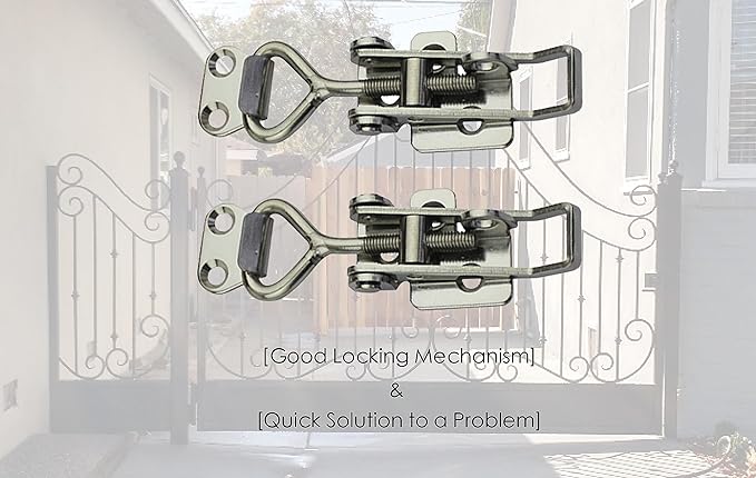 Adjustable Buckle Cabinet Boxes Lever Handle Toggle Catch Latch Lock with Screws,2 Pcs (SK-2S,Range:97-123mm)