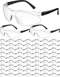 Xuhal 100 Pair Safety Glasses Bulk Clear Eye Protection Ansi Z87.1 Protective over Eyeglasses