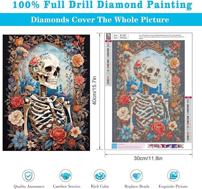 Meothan Skull Flower Diamond Painting Kits - Image 3