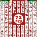 72 PCS 3x3 Inch Christmas Stencils by Yazhiji