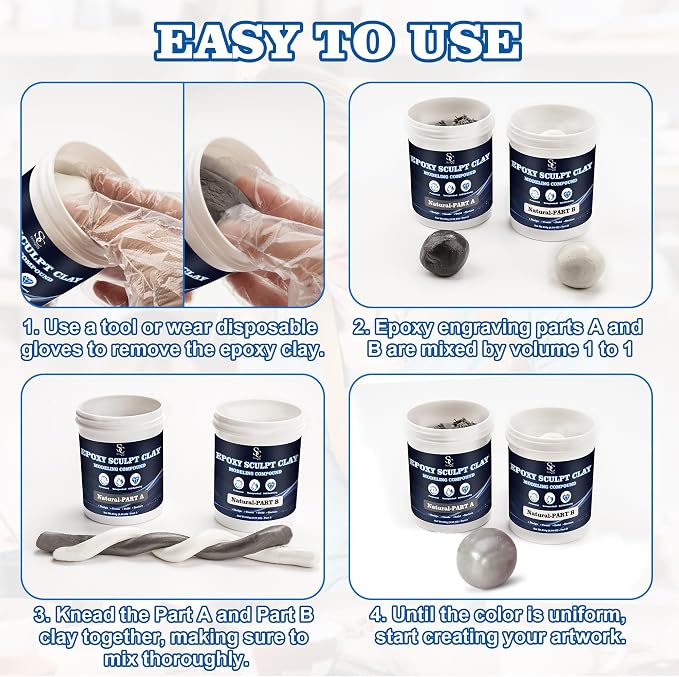 Epoxy Putty Sculpt Clay, 2 Part A & B - Image 5