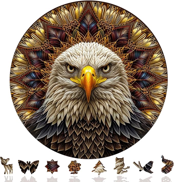 Reouinty 500 Piece Bald Eagle Wooden Puzzle by Reouintywoodenpuzzle