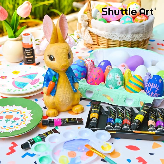 Shuttle Art Acrylic Paint Set, 15 x 12ml Tubes Artist Quality Non Toxic Rich - Image 2