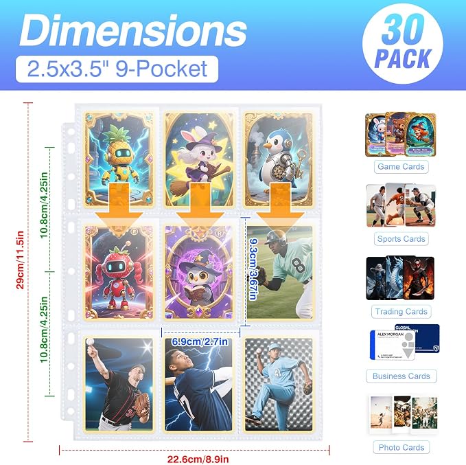 30 Pack 540 Pocket Binder Pages - Image 2
