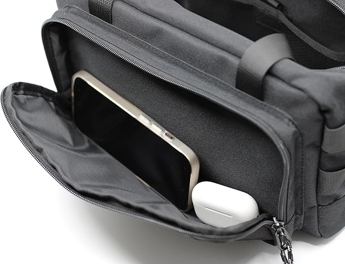 Coreflex Heavy Duty 12-Inch Multi-Purpose Tool Bag - Tactical, EDC, Range, Work Bag for Mechanics, Electricians, Carpenters, Builders, Plumbers - 12" X 7" X 7" (Black)