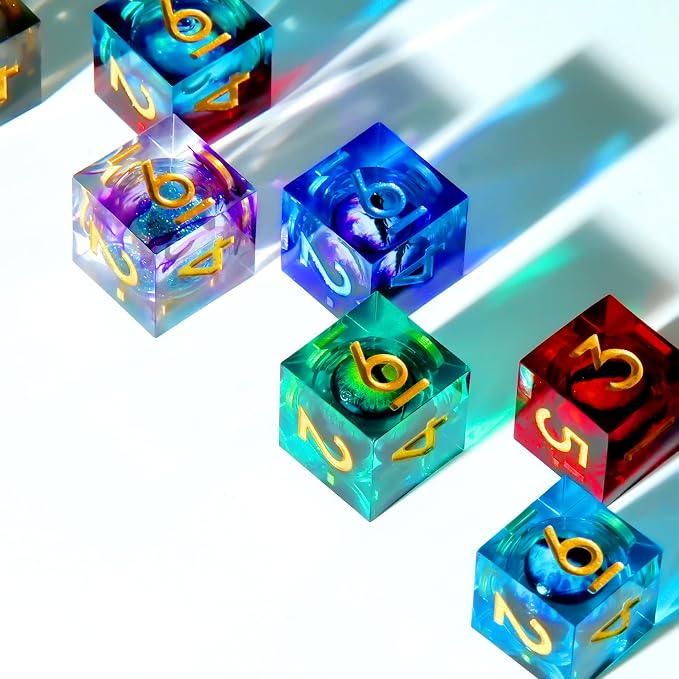 3Pcs D6 Dargon Eye Liquid Core DND Dice Set - Image 4
