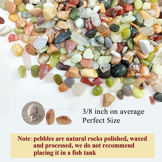 FANTIAN Succulent Rocks, 3/8 Inch Polished Pebbles - Image 2