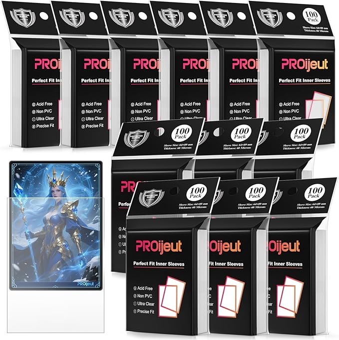 1200 Pack Card Sleeves Clear, Perfect Fit Inner Sleeves Ideal by PROijeut
