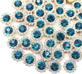 12mm 150pcs Hole Blue Sew on Rhinestones, Crystals Glass Gems by Unknown